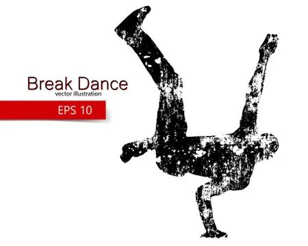 Silhouette of a break dancer Stock Illustration