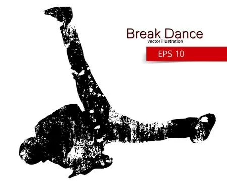 Silhouette of a break dancer Stock Illustration