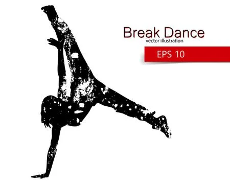 Silhouette of a break dancer Stock Illustration