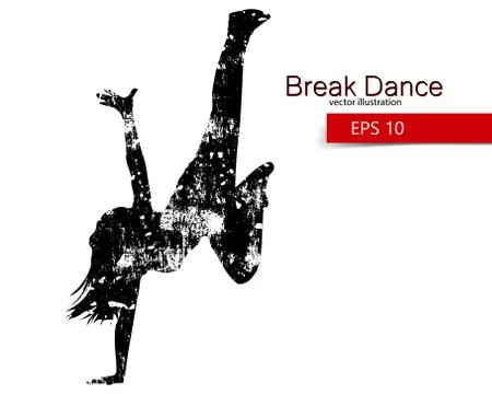 Silhouette of a break dancer Stock Illustration