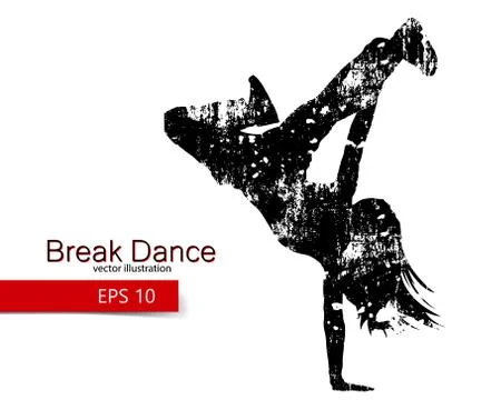 Silhouette of a break dancer Stock Illustration