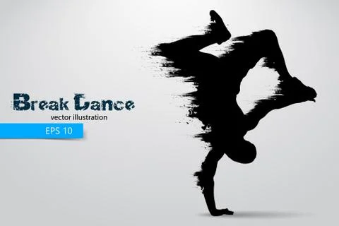 Silhouette of a break dancer from particles. Vector illustration Stock Illustration