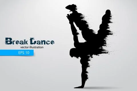 Silhouette of a break dancer from particles. Vector illustration Stock Illustration