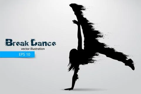 Silhouette of a break dancer from particles. Vector illustration Stock Illustration