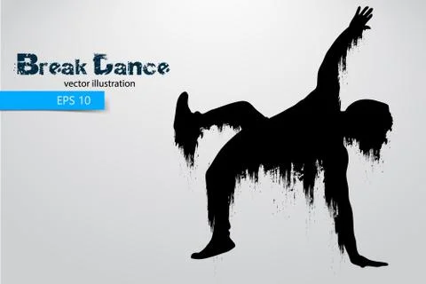 Silhouette of a break dancer from particles. Vector illustration Illustrazione stock