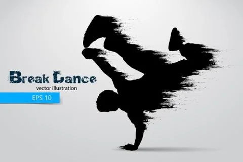 Silhouette of a break dancer from particles. Vector illustration Stock Illustration