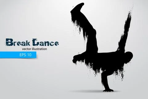 Silhouette of a break dancer from particles. Vector illustration Stock Illustration