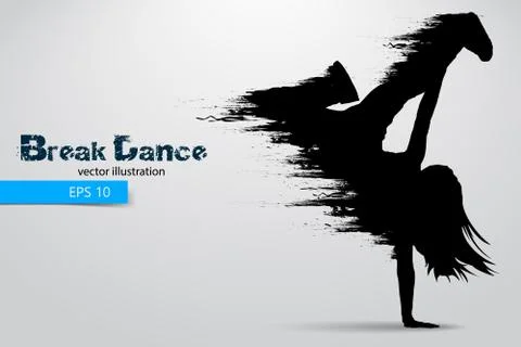 Silhouette of a break dancer from particles. Vector illustration Stock Illustration
