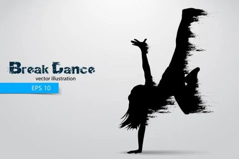 Silhouette of a break dancer from particles. Vector illustration Stock Illustration