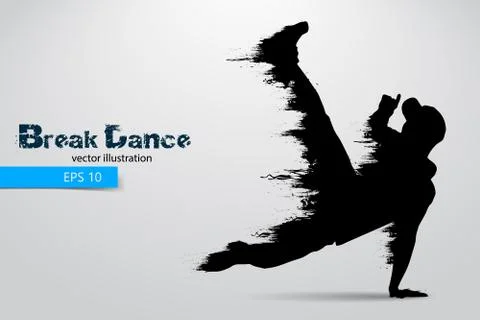 Silhouette of a break dancer from particles. Vector illustration Stock Illustration