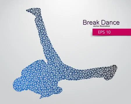 Silhouette of a break dancer from triangles. Stock Illustration