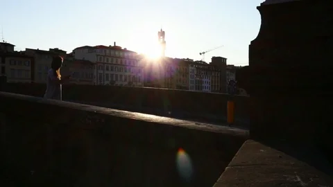 Silhouette  bridge Stock Footage 93663496