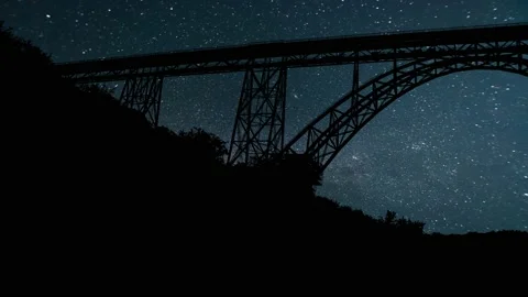 Silhouette Bridge in Nature Landscape Structure Video stock 239683526