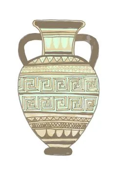 The silhouette of a broken amphora. Stock Illustration