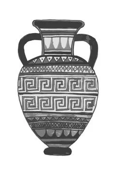 The silhouette of a broken amphora. Stock Illustration