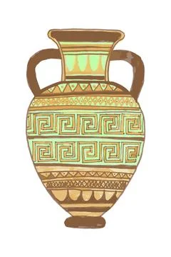The silhouette of a broken amphora. Stock Illustration