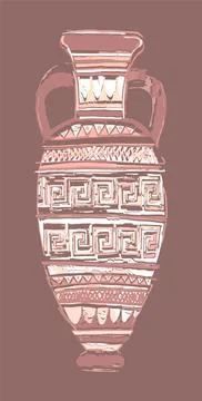 The silhouette of a broken amphora. Stock Illustration
