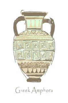 The silhouette of a broken amphora. Stock Illustration
