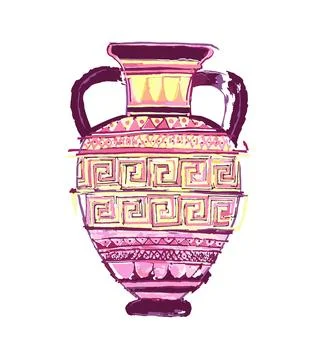 The silhouette of a broken amphora. Stock Illustration