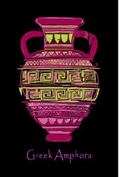 The silhouette of a broken amphora. Stock Illustration