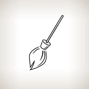 Silhouette  broom on a light background Illustrazione stock