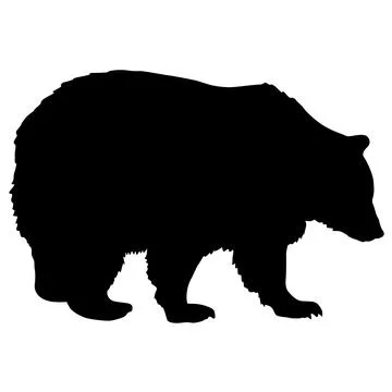 Silhouette brown bear on a white background Stock Illustration