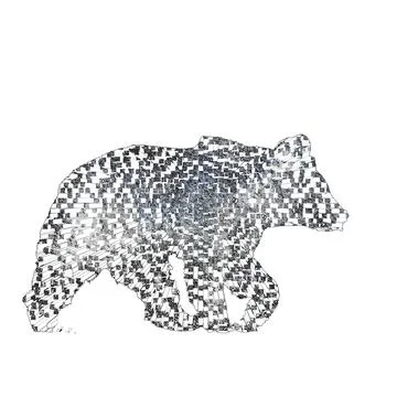 Silhouette of a brown bear on a white background Stock Illustration