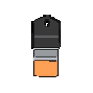 Silhouette brush paint tool pixel art vector illustration Ilustração Stock