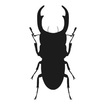 Silhouette of bug isolated on white background. Vector illustration Illustrazione stock