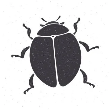 Silhouette of bug top view. Vector illustration. Insect in nature. Stock Illustration