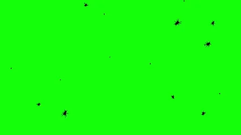 Silhouette Bugs and Ants Insects Walking on Green Background. Stock Footage 337519257