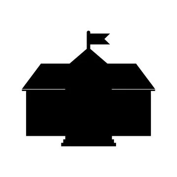 Silhouette building with flag on top vector illustration eps 10. Silhouette Stock Illustration