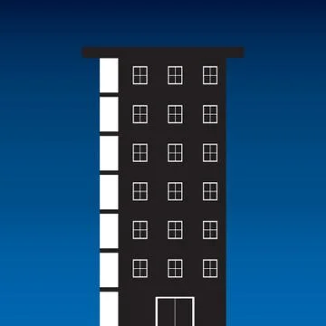 Silhouette Of Building Ilustración de archivo