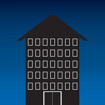 Silhouette Of Building Ilustración de archivo