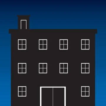 Silhouette Of Building Ilustración de archivo