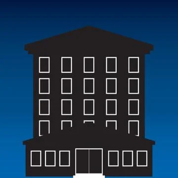 Silhouette Of Building Ilustración de archivo