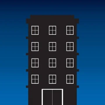Silhouette Of Building Ilustración de archivo
