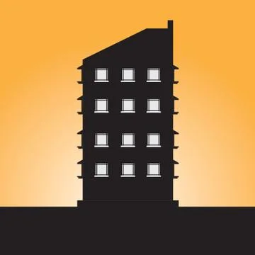 Silhouette Of Building Ilustración de archivo