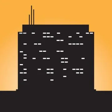 Silhouette Of Building Ilustración de archivo