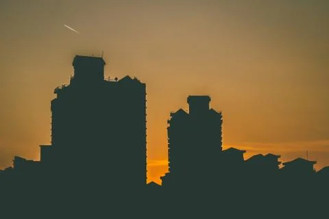 Silhouette building Foto stock