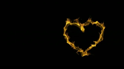 Silhouette of a burning heart Stock Footage