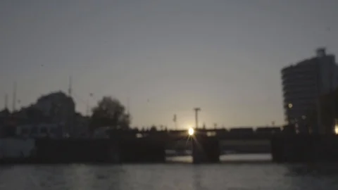 Silhouette of Bus on Bridge Vídeos de archivo 98055385