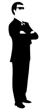 Silhouette of business man Stock Illustration