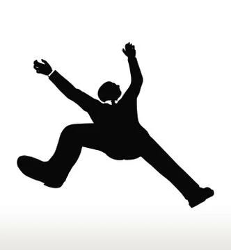 Silhouette of businessman falling Stock Illustration