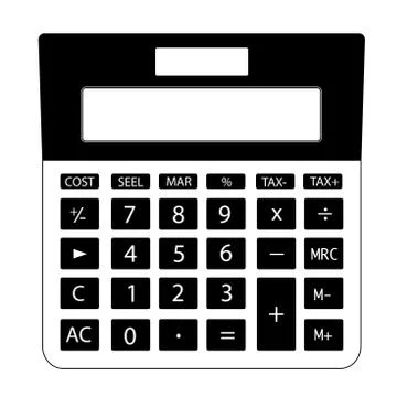 Silhouette of calculator on white background Stock Illustration