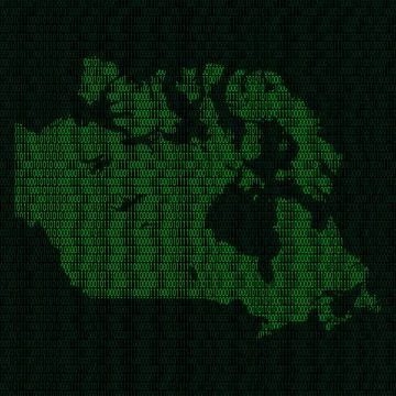 Silhouette of Canada from binary digits Illustration of silhouette of Cana... 写真素材