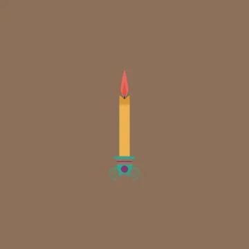 Silhouette candle icon Stock Illustration