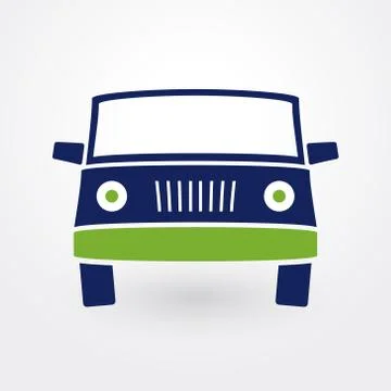 Silhouette of a car from the front 스톡 일러스트