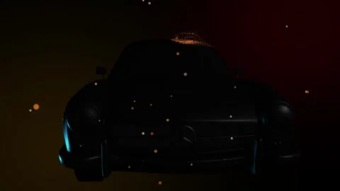 The silhouette of the car. A hologram. Development of the machine. Front view. Stock Footage 248797342