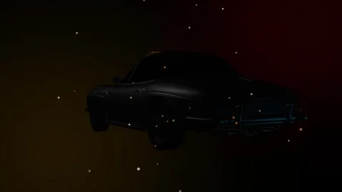 The silhouette of the car. A hologram. Development of the machine. Free camera. Stock Footage 248797367